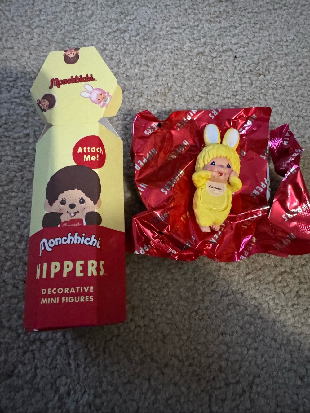 Monchhichi Yellow Bunny Hipper Decorative Mini Figure